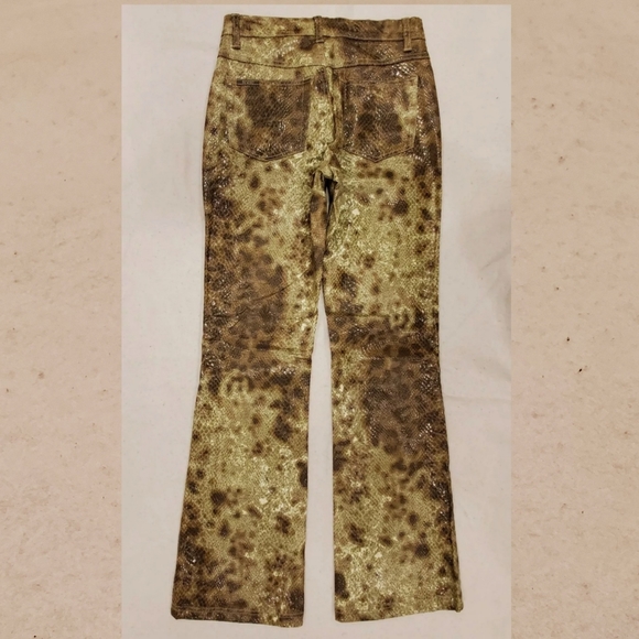 Revolt Jeans Green Snake Skin Bootcut Pants 5/6 - Picture 5 of 7